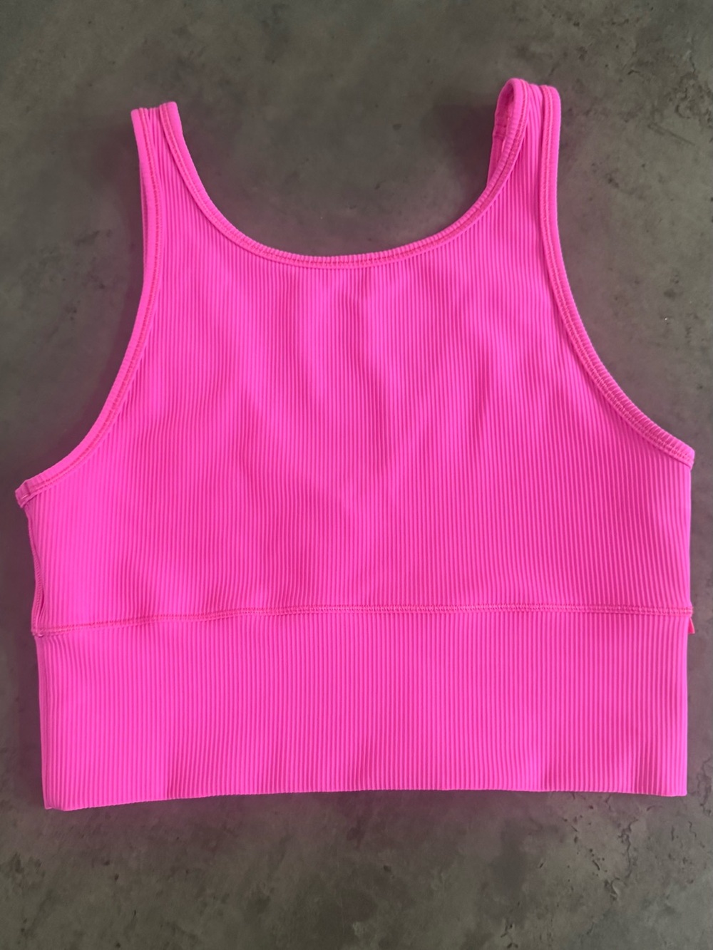 Lululemon Power Pivot Ribbed Tank Top Women Size 10 Pink missing size tagCropped